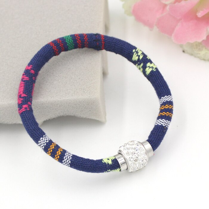 9 Kleuren Crystal Magnectic Dichter Bangle Armband Etnische Mexicaanse Stijl Katoenen Touw Boho Armbanden Voor Vrouwen Bijoux Pulsera: Color 8