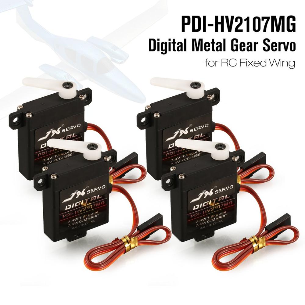 JX PDI-HV2107MG-Servo Digital de engranaje de Metal para avión de ala fija, 7,9 kg, 4 Uds.