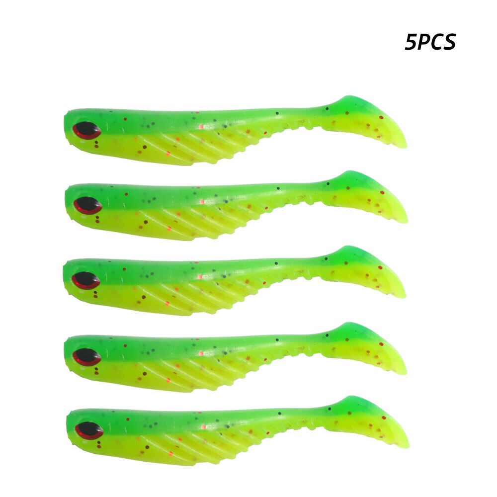 Hexakill 5 stk / mye 7cm 2.9g orm myke lokker kunstig fiske agn wobbler karpe fiskeutstyr shad silikon: 04