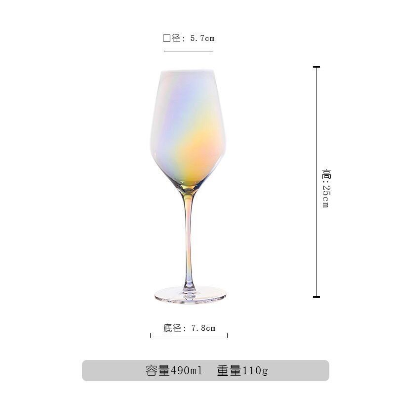 Copa de vino tinto de cristal de colores, copa de champán creativa de Burdeos, copa de vino de Color de pie alto: B