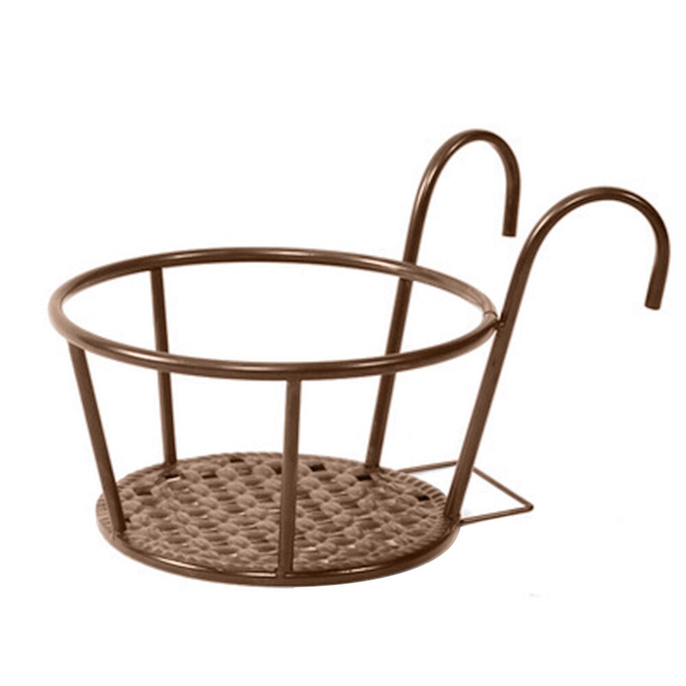 Varanda pendurado planta racks varanda redonda flor pote rack trilhos cerca janela ao ar livre ferro bonsai suporte decoração do navio da gota: Bronze