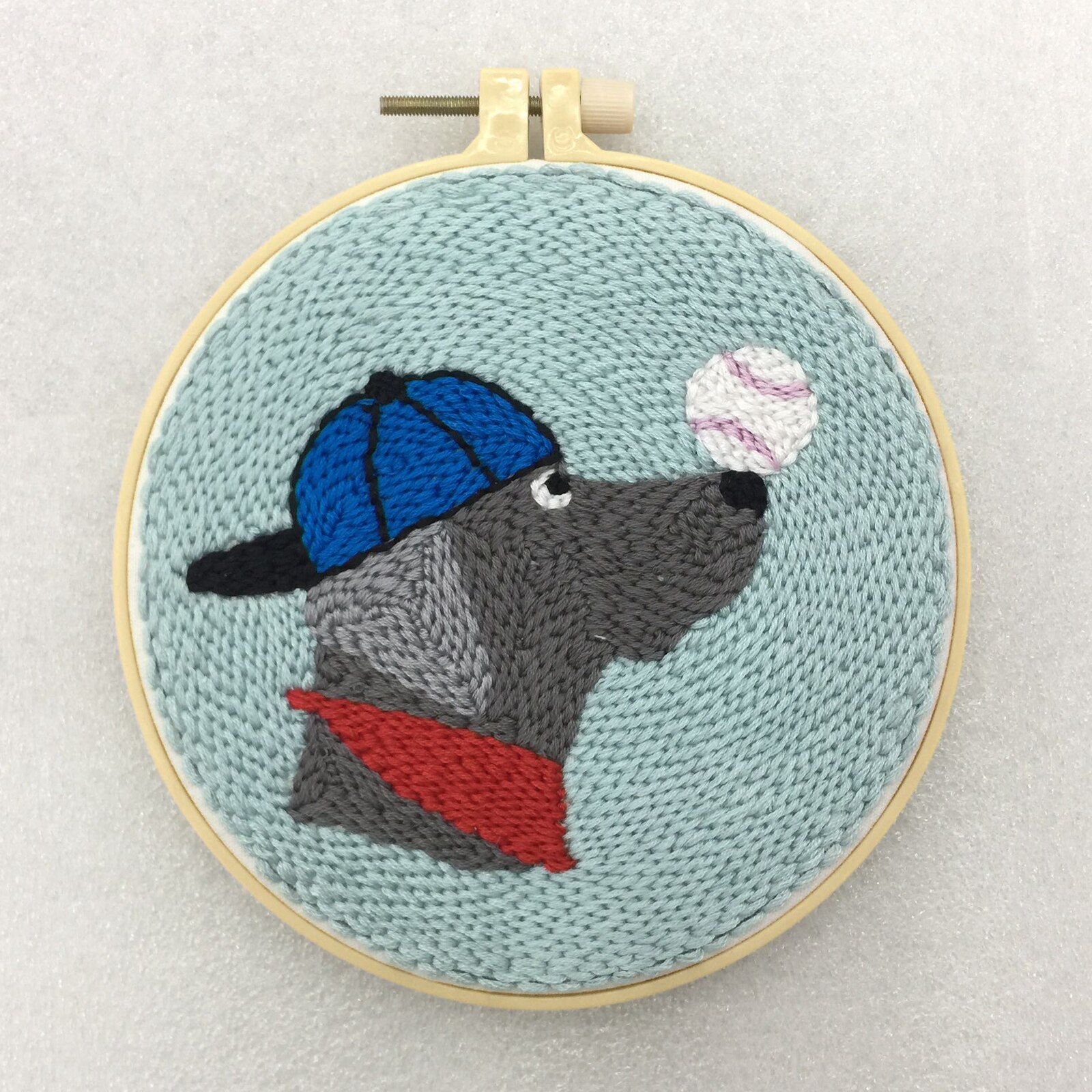 1 Set Punch Needle Embroidery Starter Kits Threader Fabric Embroidery Needles: Dog