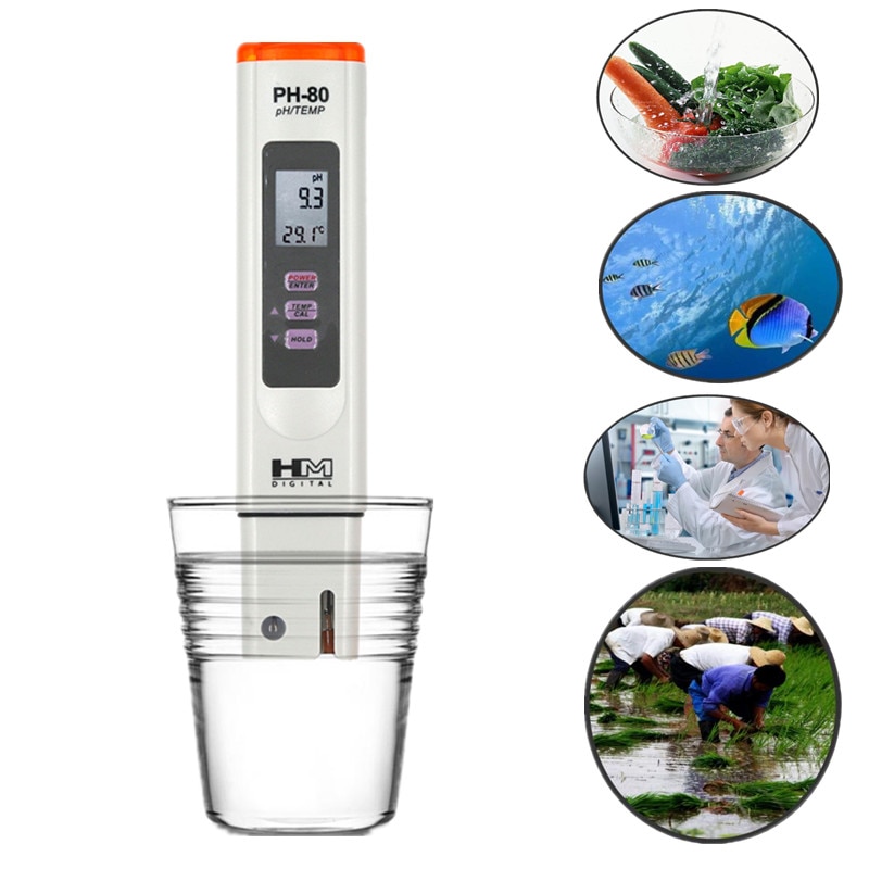 HM Digital PH-80 Waterproof PH Temperature Meter Hydro With Automatic Calibration Function Water PH Tester 40% Off