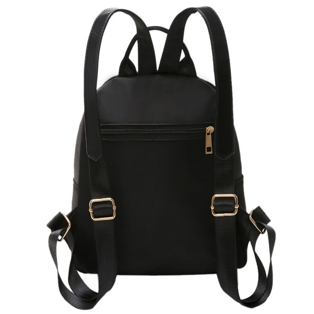 Mochila preta feminina, bolsa de viagem pequena para mulheres com zíper, conjunto de bolsa escolar para adolescentes