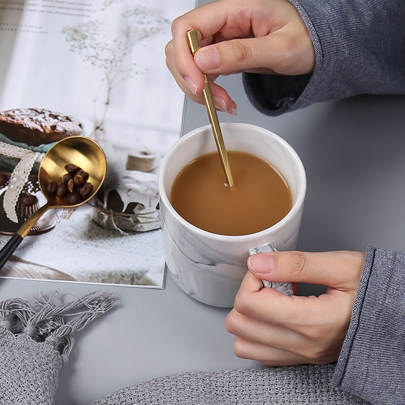 400ml marmor keramiska muggar rese kaffemugg mjölk tekoppar herr och fru muggar rosa grå frukost heminredning
