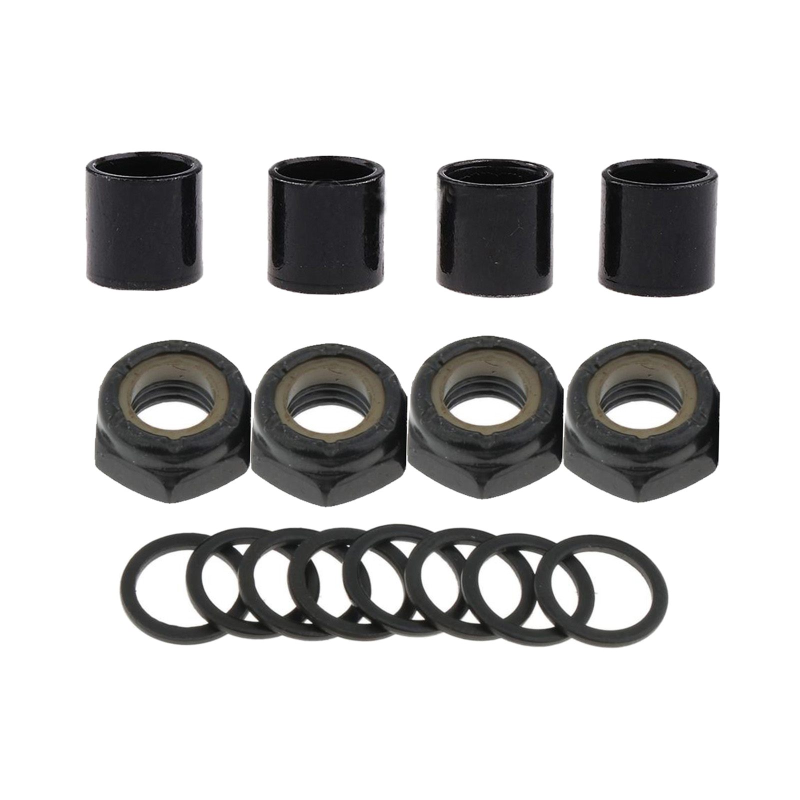 Skateboard Truck Speed Kits Axle Speed Washers + Screw Nuts + Spacers for Long Board Cruiser Scooter Parts: Black