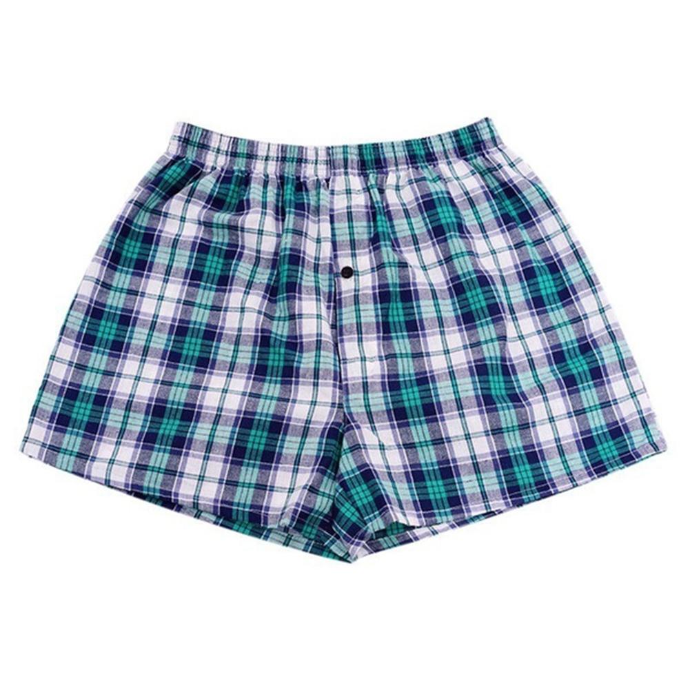 Boxers de algodón con flechas para hombre, ropa interior informal con estampado a cuadros, cintura elástica, pantalones de playa holgados y transpirables, pantalones cortos, novedad de