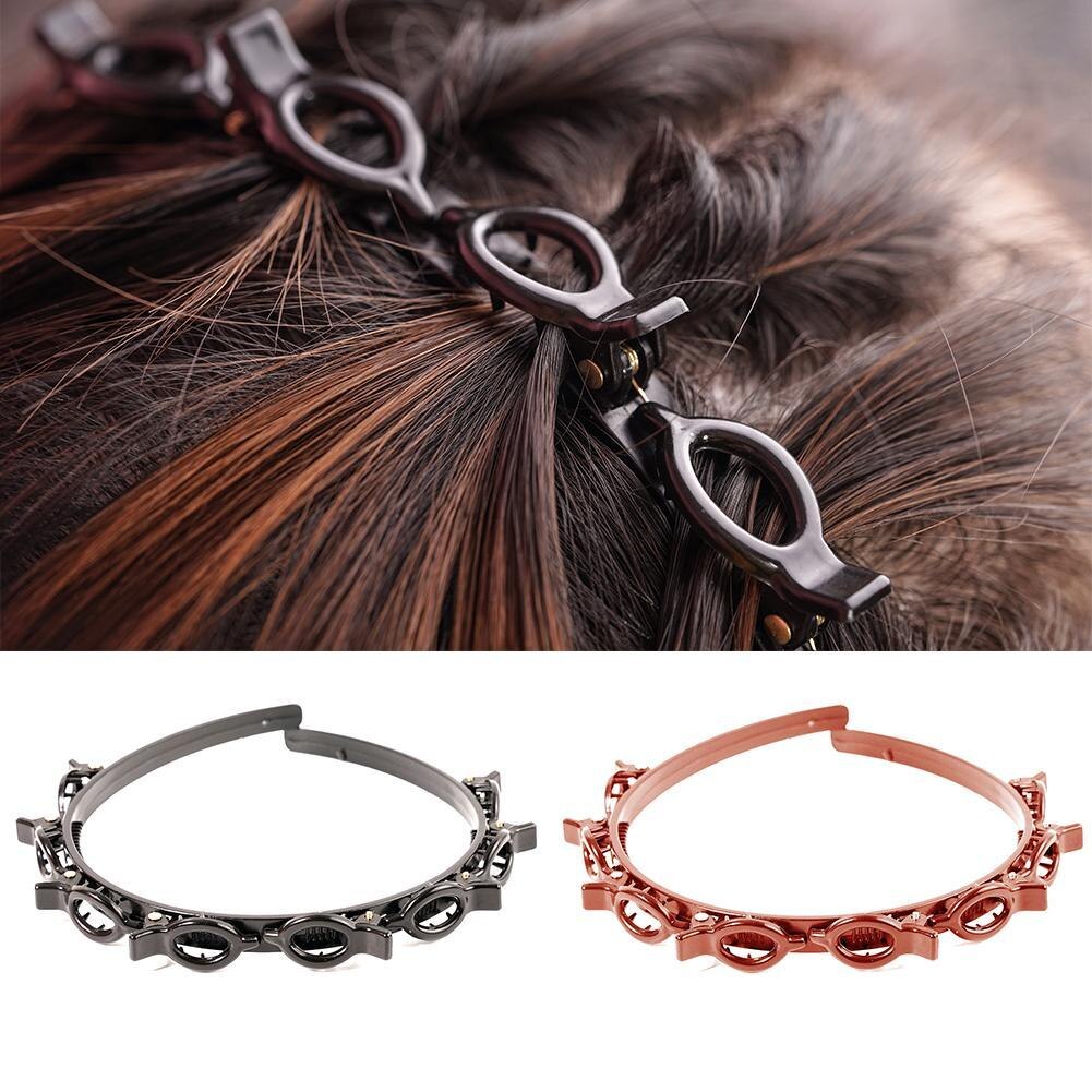 Pinzas para el pelo con doble flequillo para mujer, horquillas para la cabeza, trenza giratoria, horquilla frontal, diadema, tocado, novedad de 2022