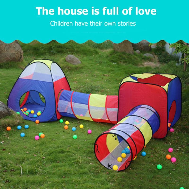 Kids Game House Tent for kids FoldableToy Children plastic House Game Play Inflatable Tent Yard Ball Pool Chilren's Crawl Tunnel