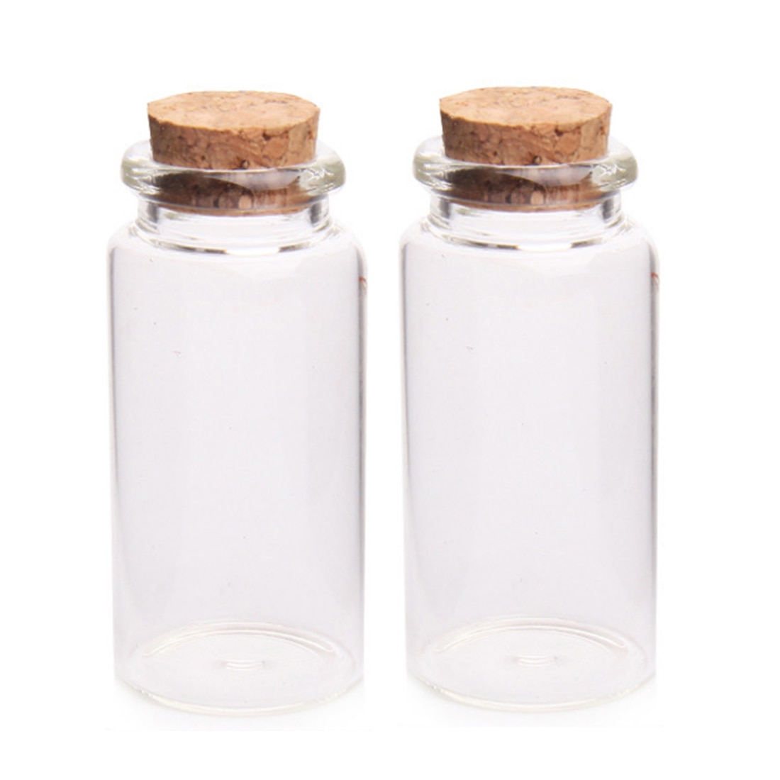 2 stk 30*60mm 25ml glasflasker ønsker flaske tomme prøveopbevaringsglas med korkprop - gennemsigtig