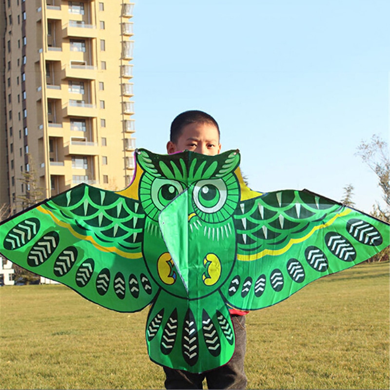 110Cm Flying Kite Kleurrijke Cartoon Uil Met Kite Line Kids Outdoor Speelgoed