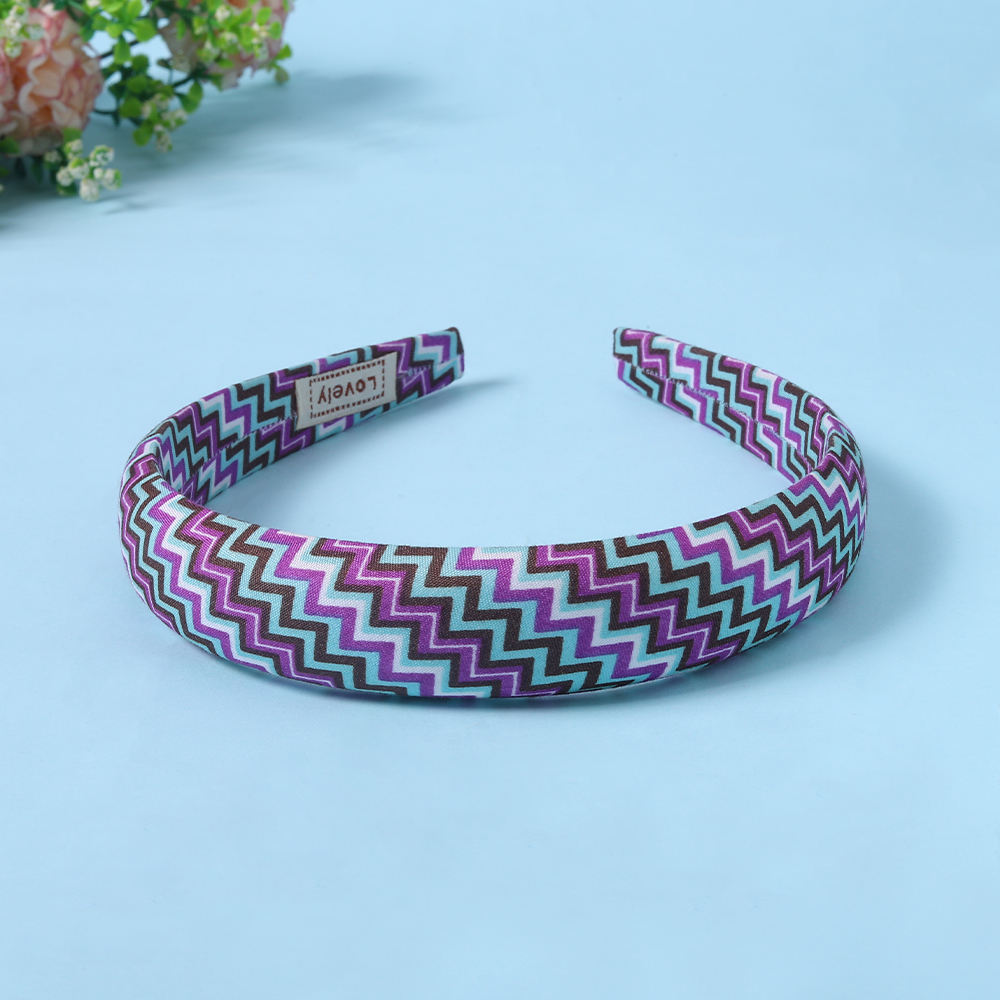 2.5cm Solid Color Plaid Hairband Wide Edge Satin Plaid Sponge Elastic Hair Bands for Women Bandeau Cheveux: ROYAL BLUE