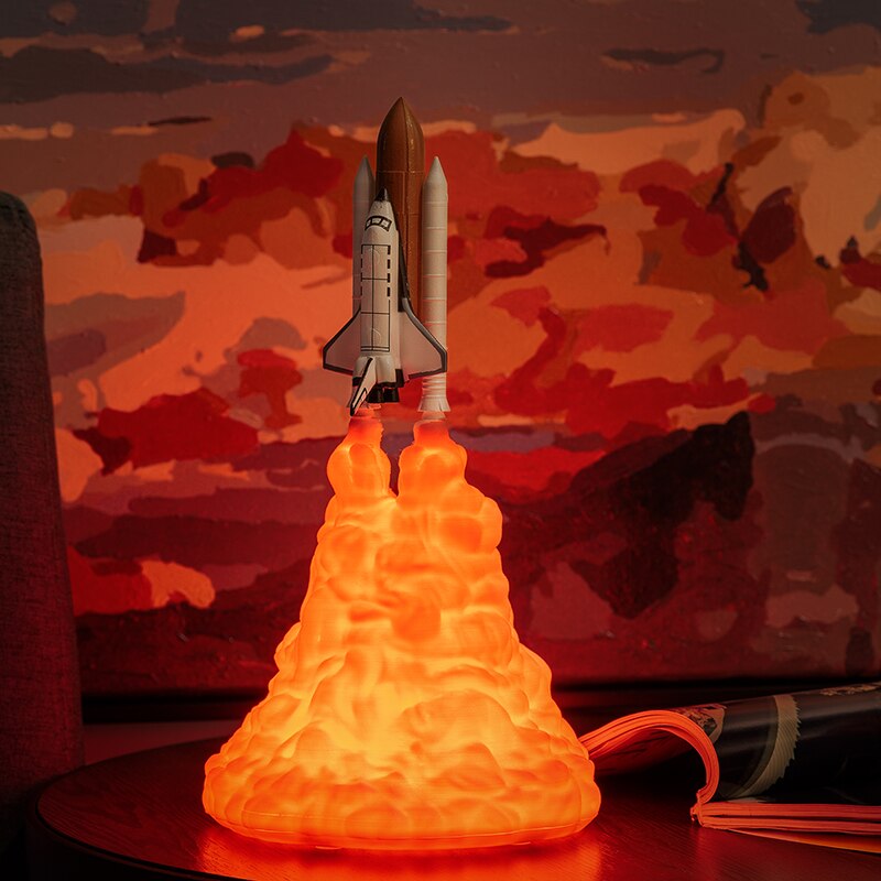 Space Shuttle Moon-Shaped LED Lights, 3D Printed Toys For Aerospace Enthusiasts, Decorative Lighting , Features In: Type -A