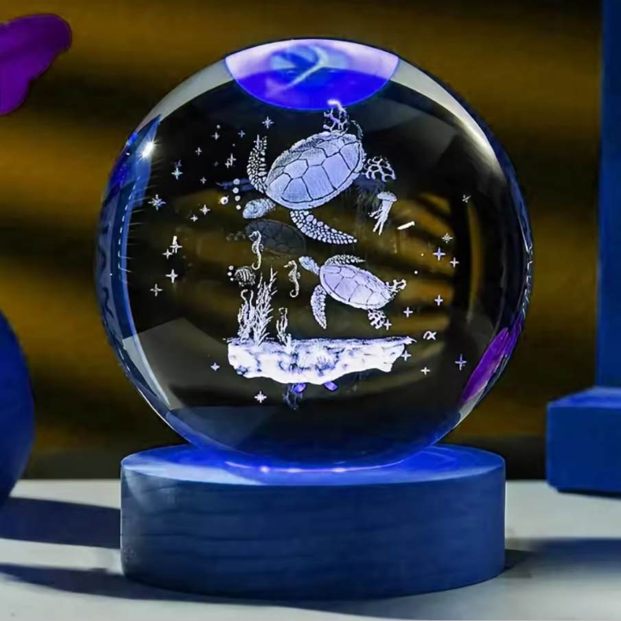 3d kristalllampor lampa glödande planetarisk galax nattlampa kristallkula nattlampor sänglampa heminredning jul: Mång / Svart