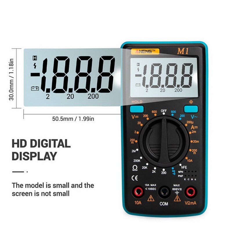 Digital Multimeter AC/DC Transistor Tester Electrical NCV Test Meter Profesional Analog Auto Range