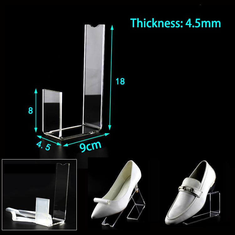 Soporte de exhibición de zapatos transparente de acrílico, soporte de estante de zapatos en forma de U para tienda de zapatos, elevador de exhibición, organizador de almacenamiento de zapatos para el hogar: Mezcla de color