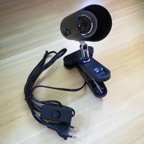 Reptile UVA UVB Lamp Bulb Holder Ceramic Clip-on Holder Clamp Light Fixture for Reptiles Lights Turtle Lizard Heating Lamp Light: Black EU Type 1