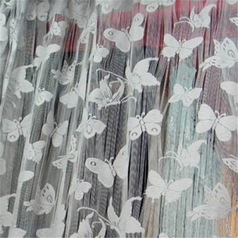 window curtain set living room Window Butterfly Pattern Tassel String Room Chiffon Curtain Divider curtains for living room