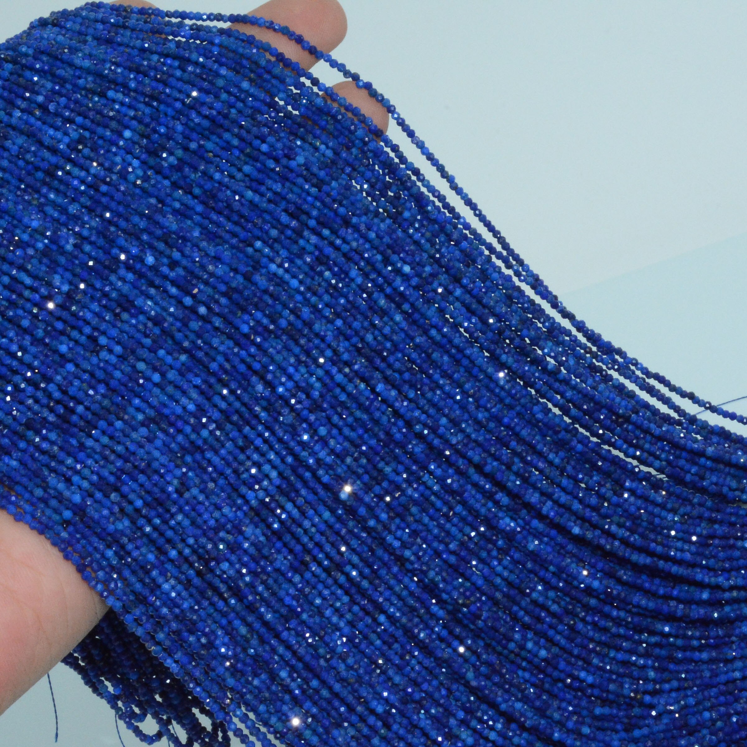 Natural Lapis Lazuli Faceted Round Beads 2mm