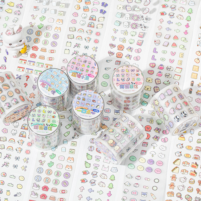 Mr. Paper, 200 cm/rollo, cinta de corte de película PET de dibujos animados, lindo Mini álbum de recortes hecho a mano, diario, cinta adhesiva decorativa