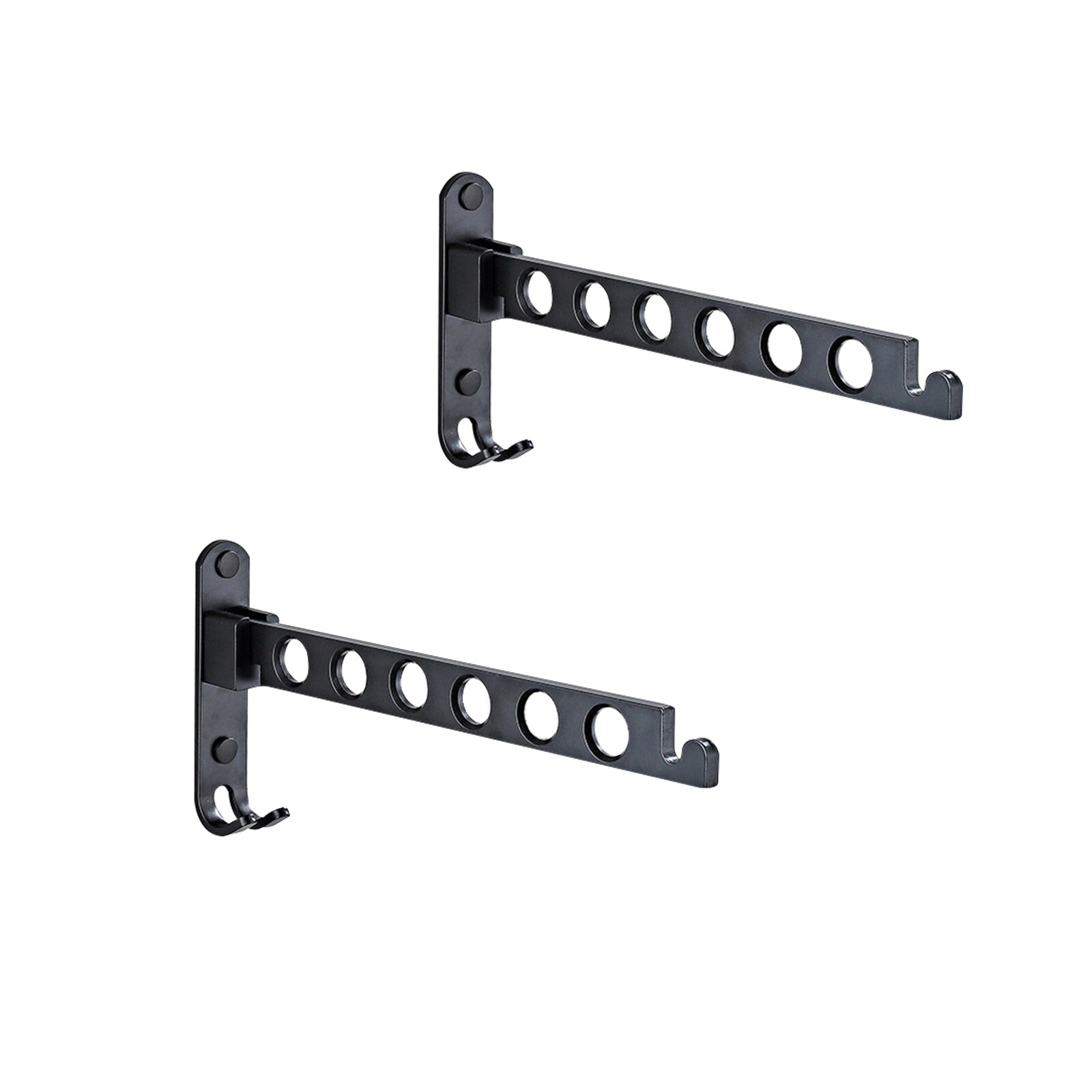 Clothes Rack Black Folding Clothes Hanger Foldable Wall Clothes Drying Racks Hangers Space Aluminum Clothes Hanger Organization: 2pcs