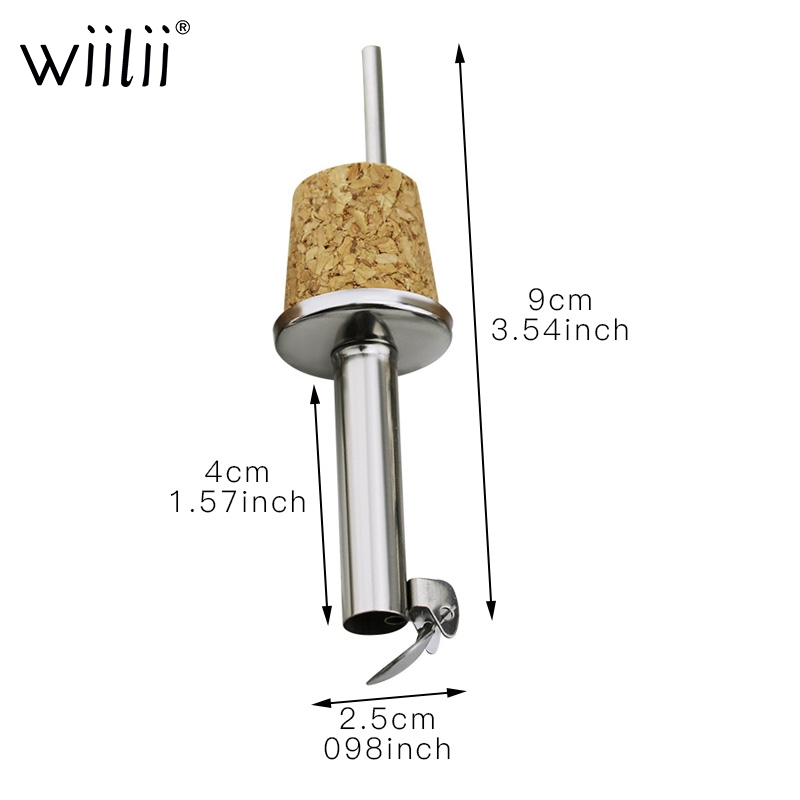 1PC Stainless Steel Oil Bottle Spout Pourer For Flask Red Wine Pot Bottle Cork Plug Mouth with Stopper Olive Pourer Dispenser