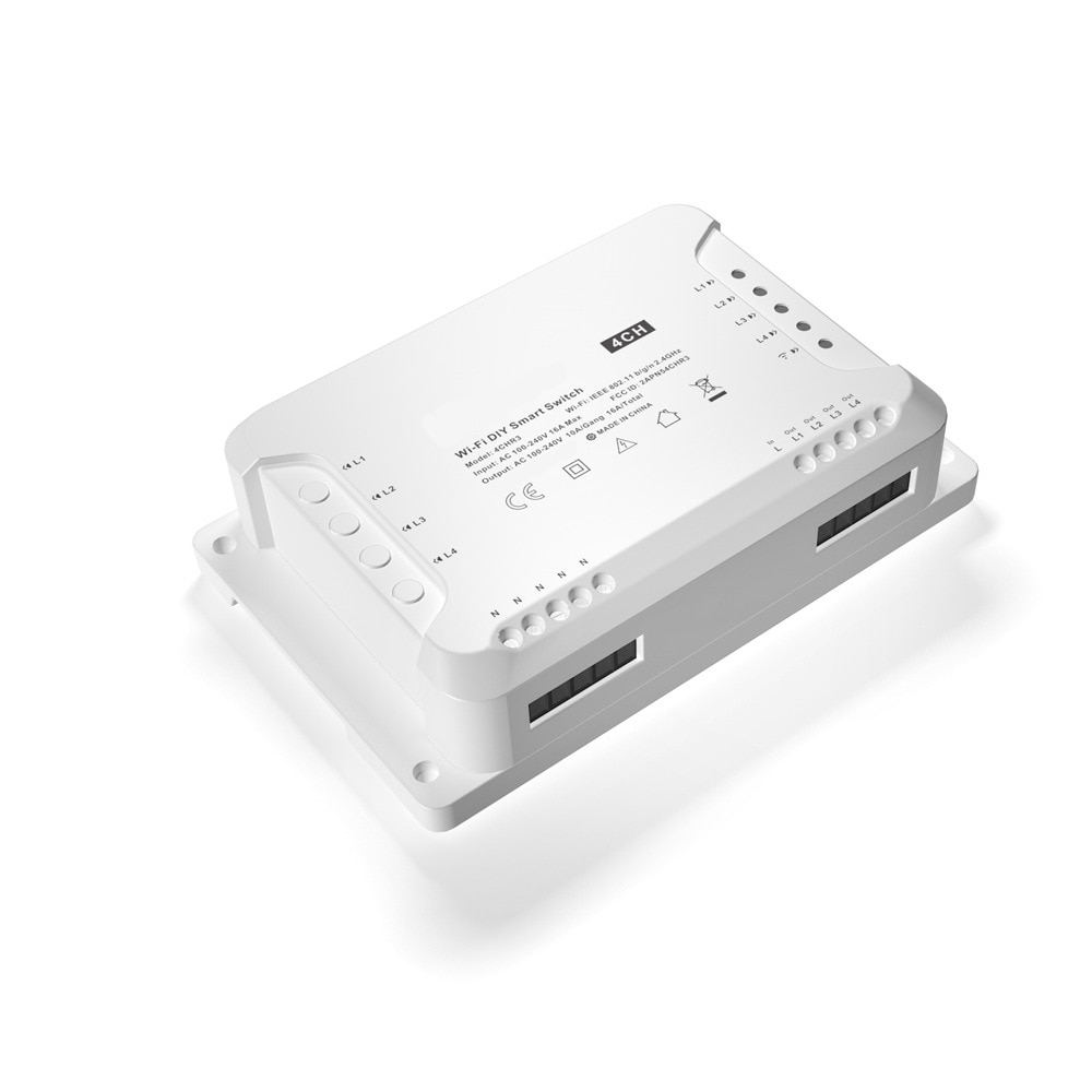 Smart 4- kanals relæ switch modul kompatibelt med apple homekit til smart home light control