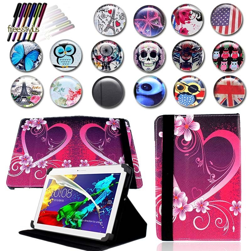 KK&LL For Lenovo Tab 2 A10-70 10.1 Inch - Leather Tablet Stand Folio Cover Case + Free stylus