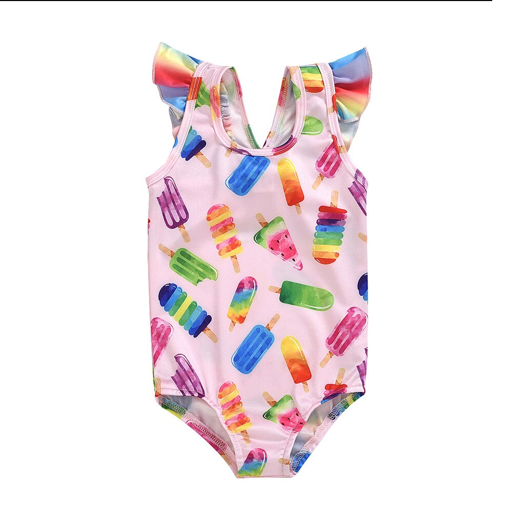 Toddler Baby Girls Bodysuit Swimwear Ice-cream Bikini Baby Girls Swimwear Summer Swimsuit Bathing Suit One-piece Beachwear: 6-12 Months