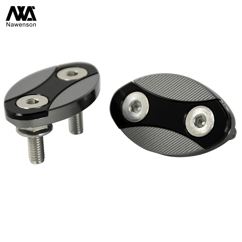 Für BMW S1000RR , Motorrad Spiegel Block aus Platten, Aluminium Spiegel Basis Abdeckungen in Paar: grau