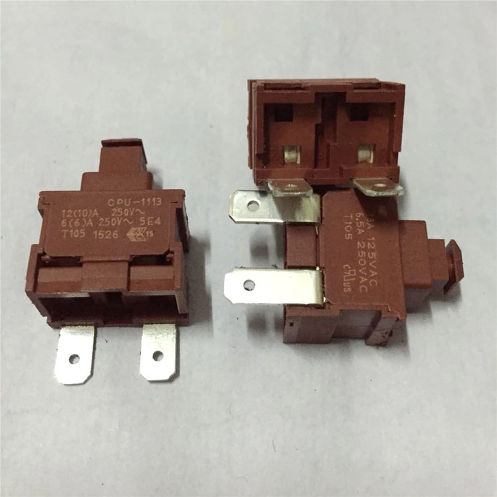1PCS CPU-1113 Sleutelschakelaar Vervanging 2Pin 6.5A 250VAC zelfsluitende Schakelaar Drukknop Reparatie Onderdelen
