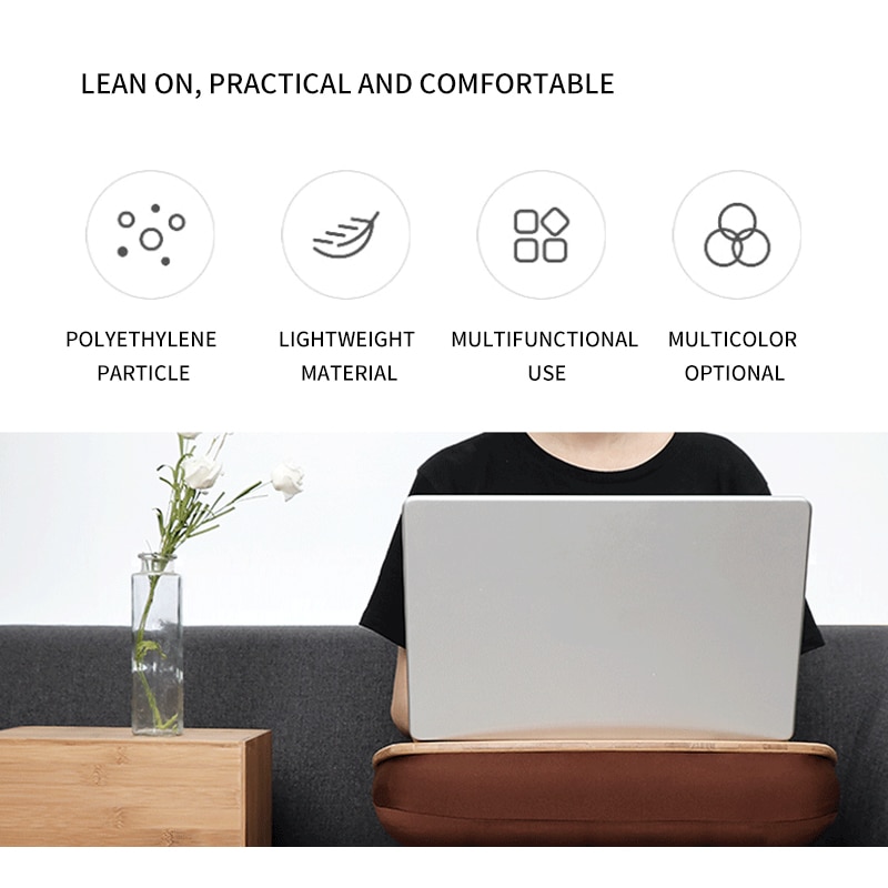 Cojín portátil para escritorio y cama, bandeja práctica para mesa de escritura de ordenador, soporte para portátil, almohada para oficina y hogar