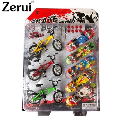 8 Stks/set Mini Vinger Skateboard Toets Vinger Bmx Fiets Set Fun Skate Boards Scooter Vinger Fietsen Kinderen Speelgoed Kinderen: 8pcs