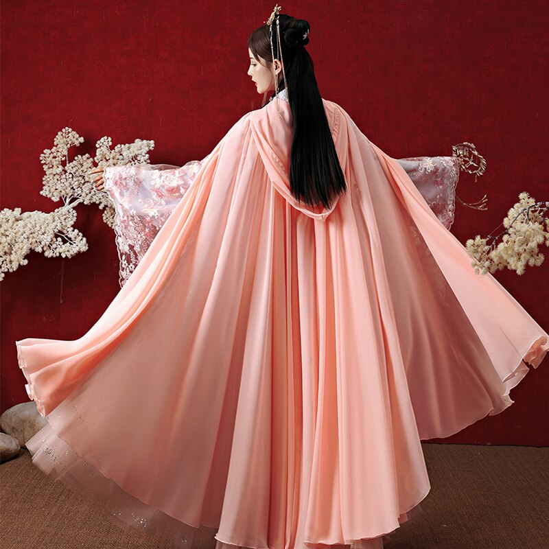 Hanfu, ropa de princesa de la antigua dinastía Han para mujer, vestido de Hada de estilo chino, capa con protección solar, capa de Hanfu SL4160