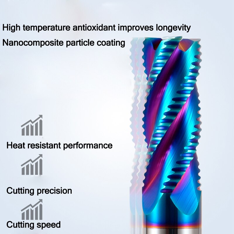 HRC65 Rough Skin Tungsten Steel Milling Cutter 3MM To 20MM CNC Milling Cutter Special Milling Cutter For Steel Roughing