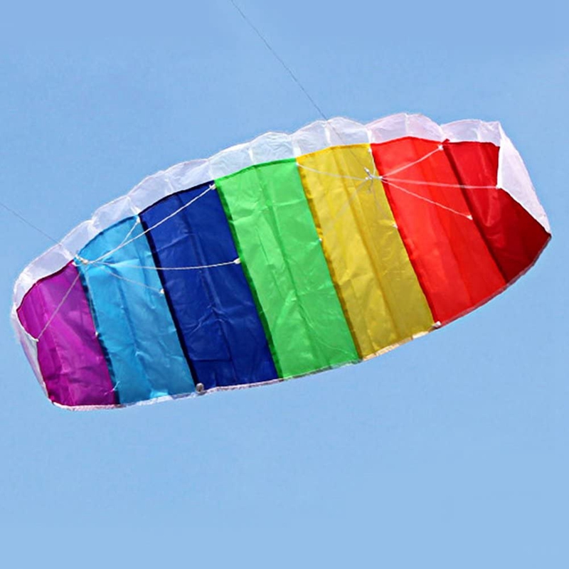 1.4m regenbogenfarbene, zweileinige stunt-drachen für outdoor-aktivitäten – ein tolles spielzeug.