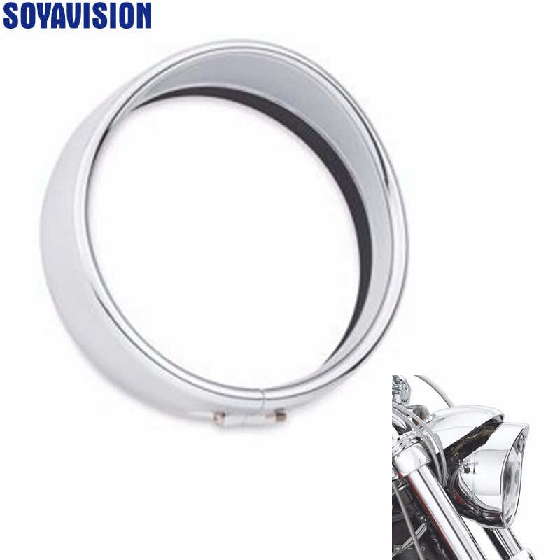 Motorcycle Accessories 5.75" 5 3/4 in Visor Style Headlamp Trim Ring for Harley Sportster 883 1200 Dyna