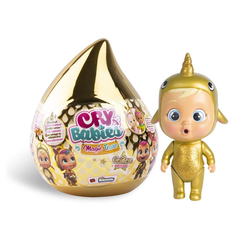 Baby crying magic tears Golden House (Golden Edition) | Mini baby crying surprise collectible with tears and