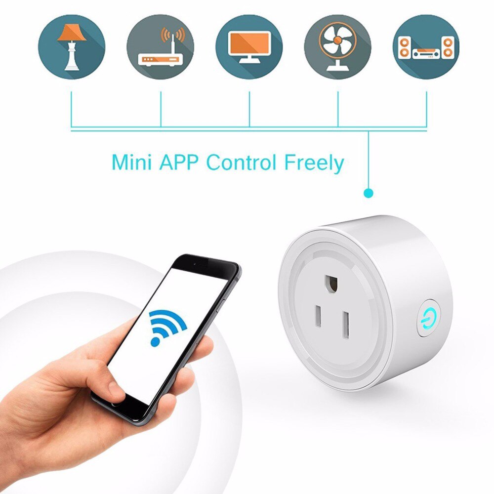 Wifi Smart Plug Enabled Socket App Remote Control Wireless Portable Automatic Timer Sockets Compatible with Alexa Google Home