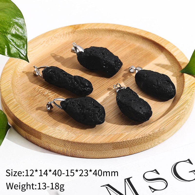 JD-colgante de meteoritos negros naturales, joyería artesanal, llavero colgante, accesorios decorativos al por mayor, 1 pieza