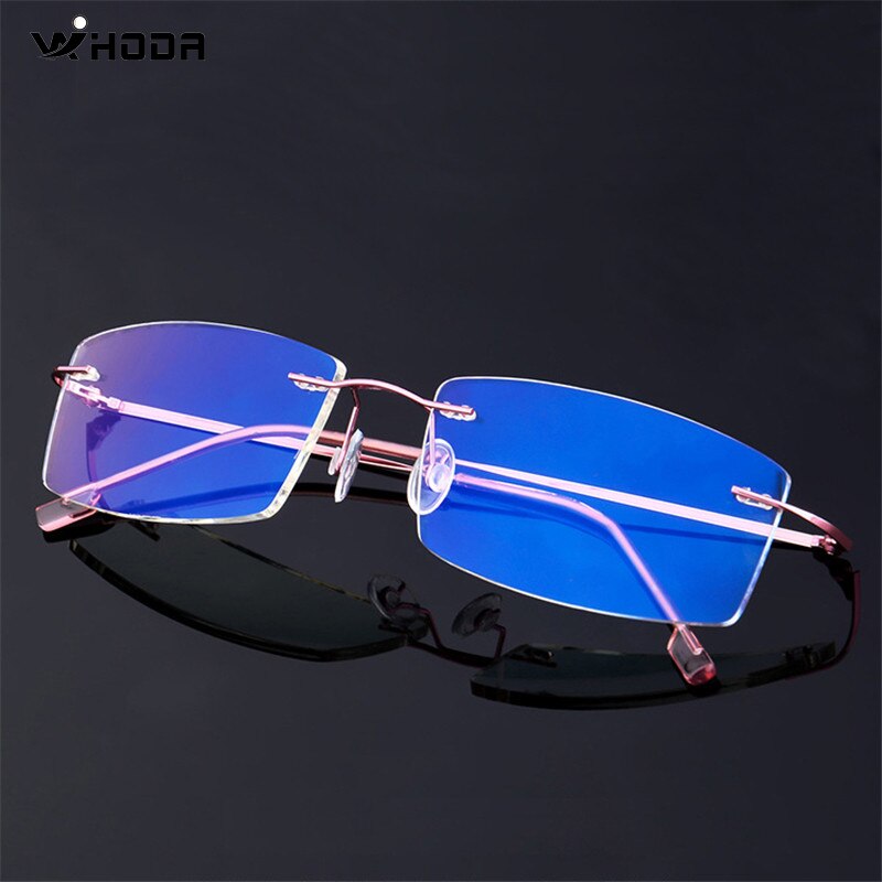 Titanium Alloy Rimless Anti Blue light Glasses Frame Male Female Goggles Ultra-light Radiation-resistant Computer Gaming Eyewear