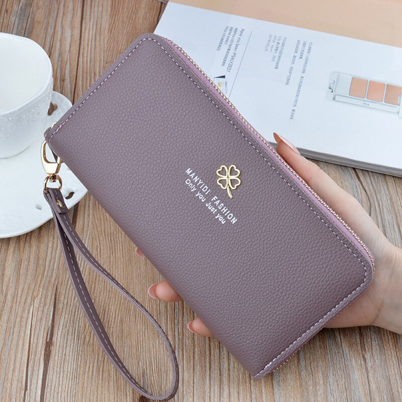 Women Long Wallet With Tassel Leather Cluths Multi-function Ladies' Card Holder Female Coin Purse Wallet: 10