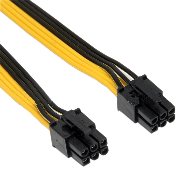 Lingable kabel pci-e pci pci-express 6p hane  to 6- stifts hane grafik grafikkort strömkabel 50cm förlängningskabel sladd