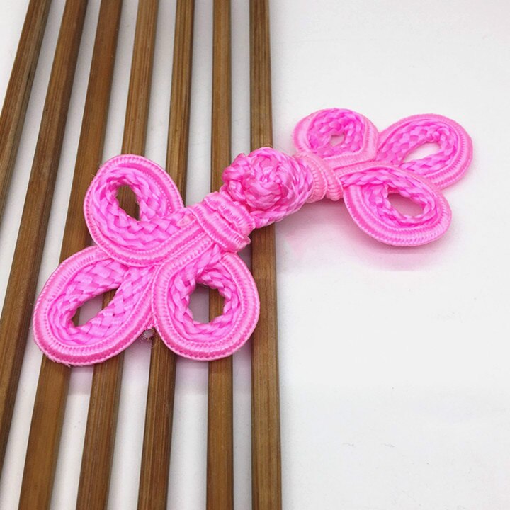 10 paar handgemaakte kralen chinese kikker sluitingen knopen knoopsluiting voor cheongsam tang pak traditionele handgemaakte decoratieve knopen: Roze