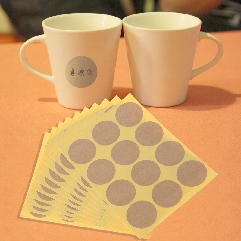 YYSD 120Pcs Blank Round Craft Packaging Seals Kraft Sealing Sticker Label Paper DIY