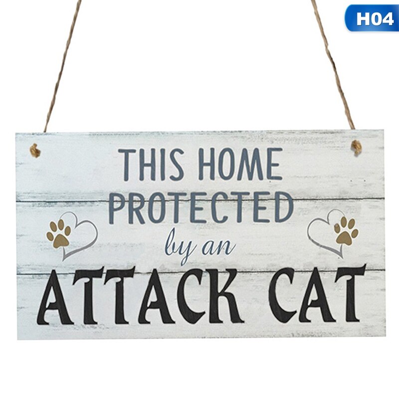 Kat tags rektangulært træ kæledyr tag kat tilbehør dejligt venskab dyr tegn plakater rustik vægindretning boligindretning: 4