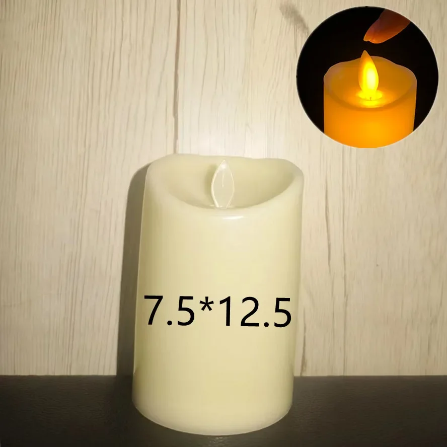 Lampe à bougie électrique LED, sans flamme, alimentée par batterie, pour décoration de mariage, fournitures de fête d'anniversaire: Rouge