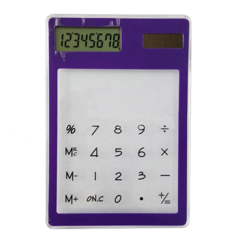 Ultra-thin Handheld Transparent Scientific Calculator Cute Pocket Calculator Solar Calculators Scientific for School Meeting