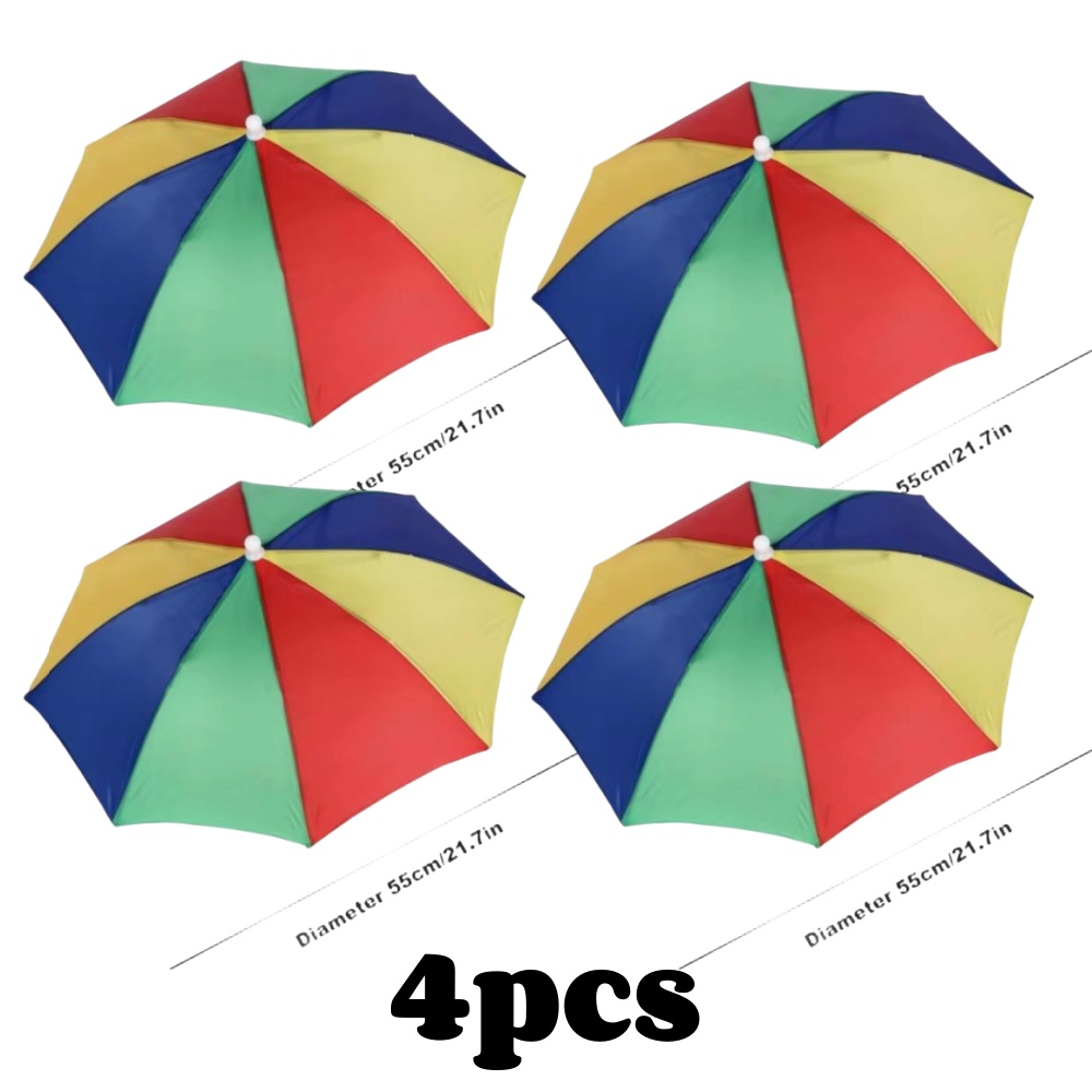 Paraguas plegable para la cabeza, sombrero de pesca portátil impermeable de 55CM, sombrero de lluvia manos libres para senderismo, Camping, paraguas de camuflaje para adultos: Multicolor