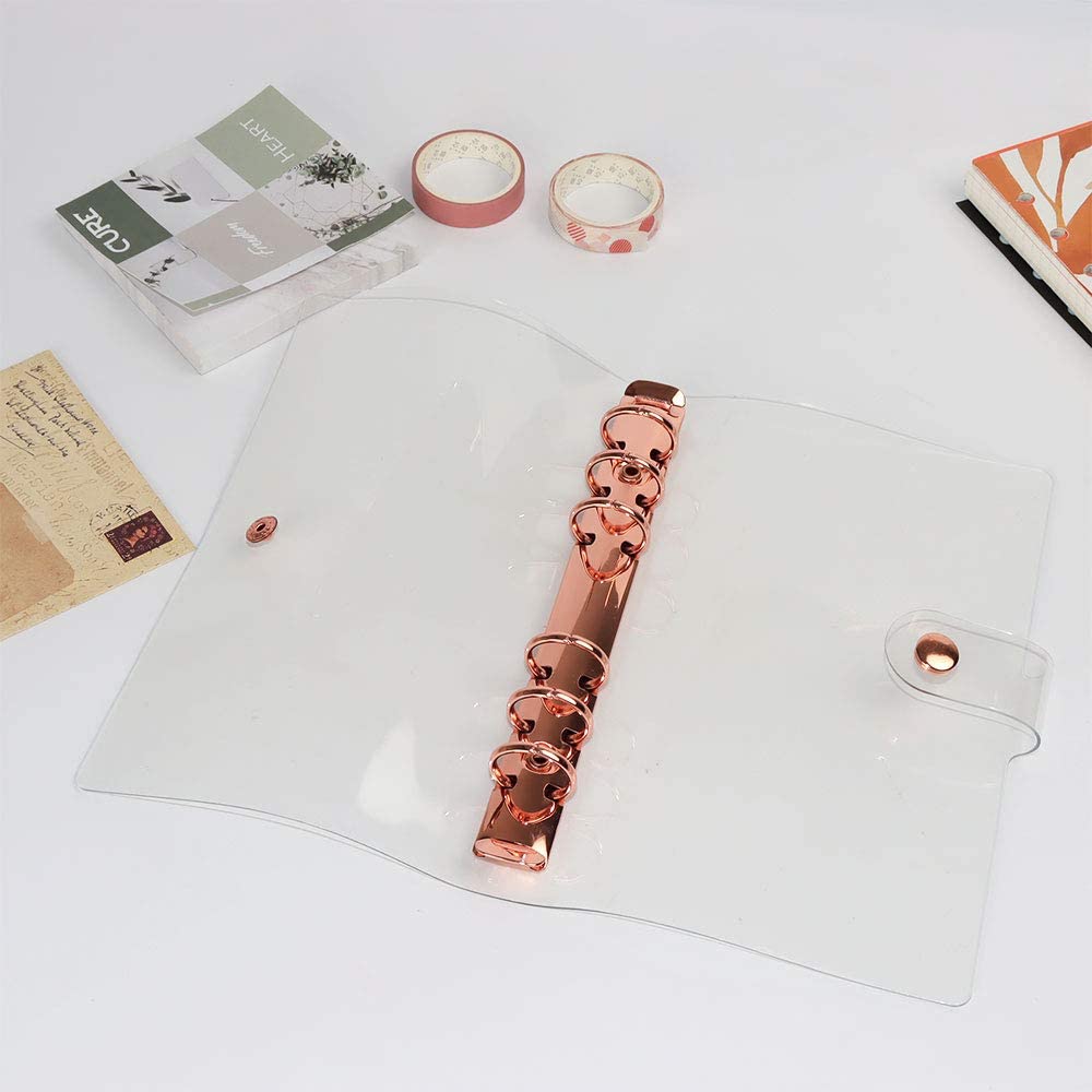 A6 Transparent PVC Notebook Cover Loose Diary Coil Ring Binder Filler Paper Planner Receipt Bag Card Storage Agenda for School